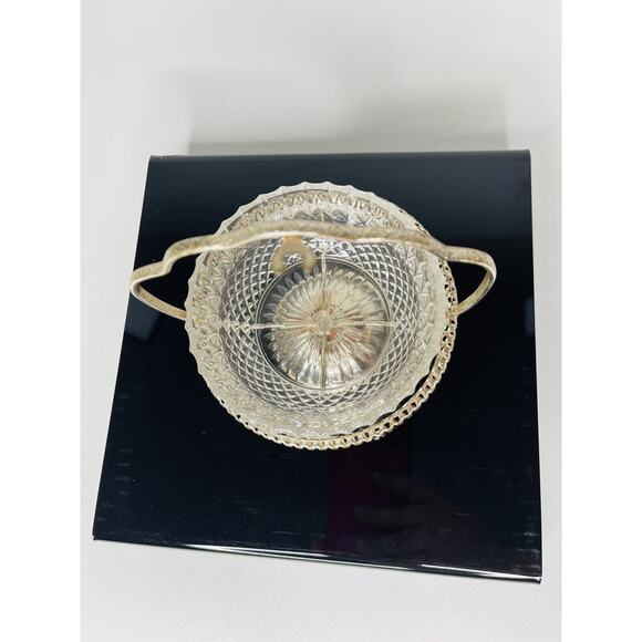 Sugar Bowl Queen Anne Mayell Silver Plated Glass Clear Original Home - Picture 3 of 8